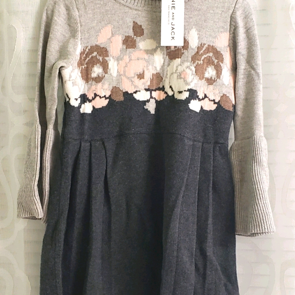 NWT Sweater dress for kids with flowers